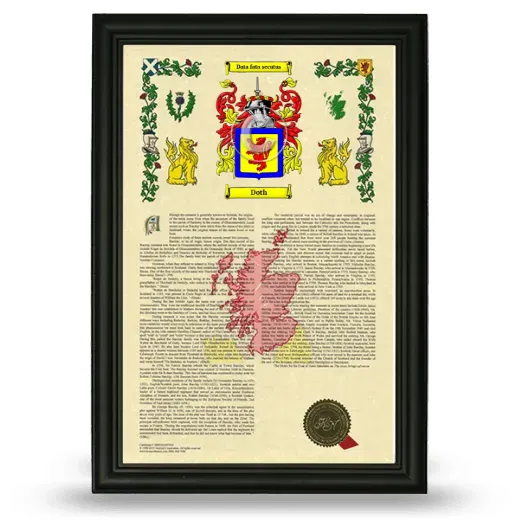 Doth Armorial History Framed - Black