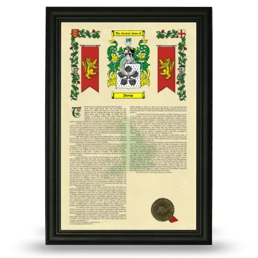 Dovar Armorial History Framed - Black