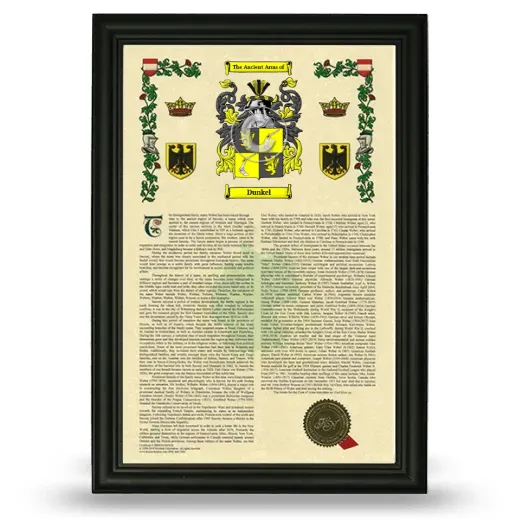 Dunkel Armorial History Framed - Black
