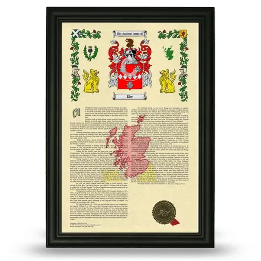 Eby Armorial History Framed - Black