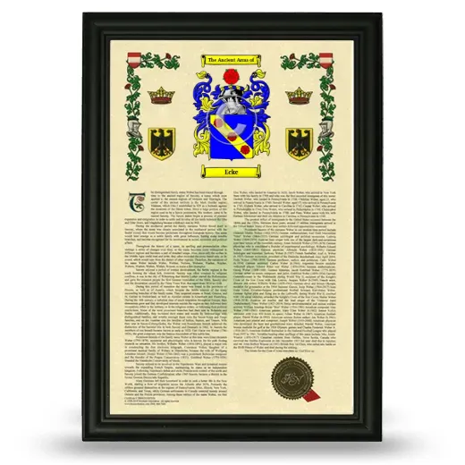 Ecke Armorial History Framed - Black