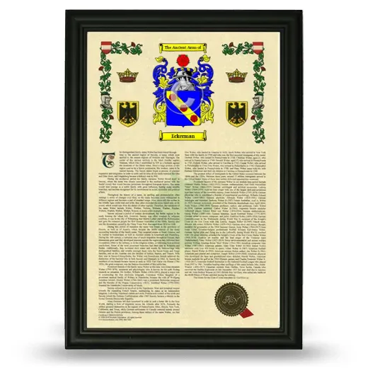 Eckerman Armorial History Framed - Black