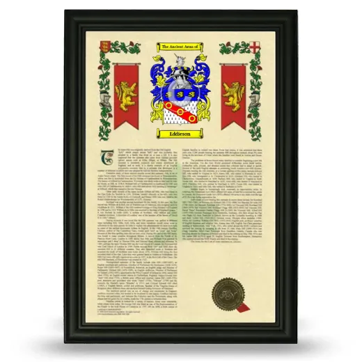 Eddieson Armorial History Framed - Black