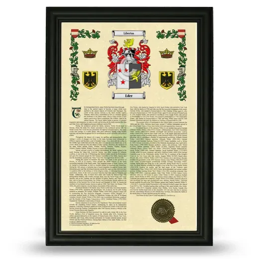 Eder Armorial History Framed - Black