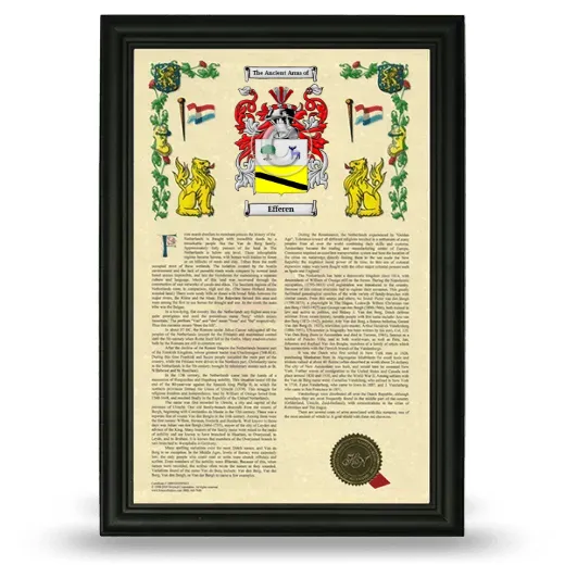 Efferen Armorial History Framed - Black