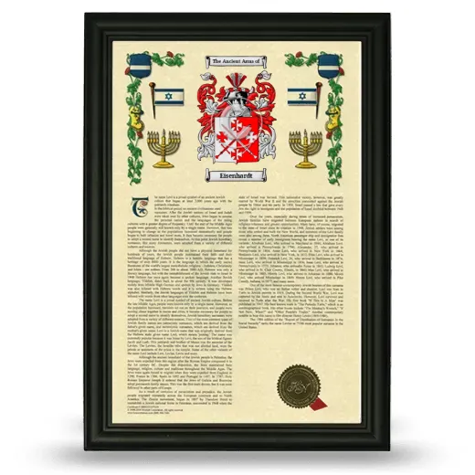 Eisenhardt Armorial History Framed - Black