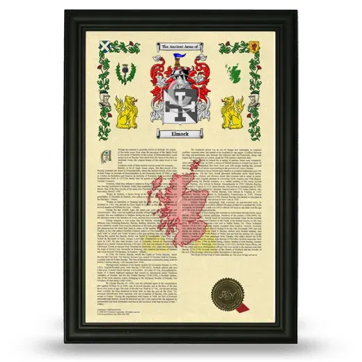 Elmack Armorial History Framed - Black