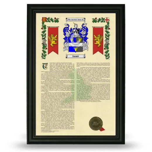 Emmit Armorial History Framed - Black