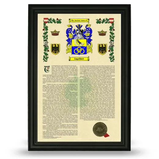 Engelbert Armorial History Framed - Black