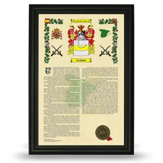 Escalante Armorial History Framed - Black