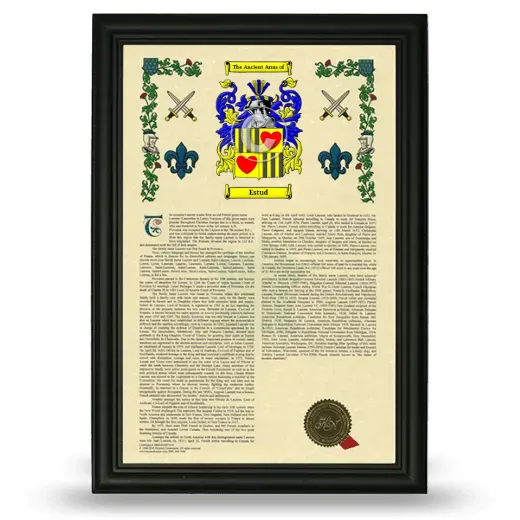 Estud Armorial History Framed - Black