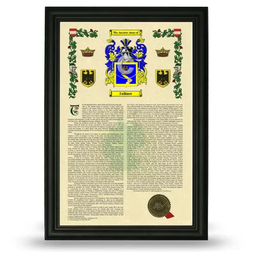 Falkner Armorial History Framed - Black