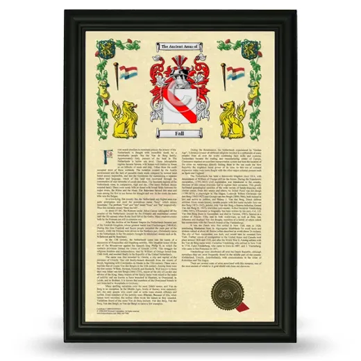 Fall Armorial History Framed - Black