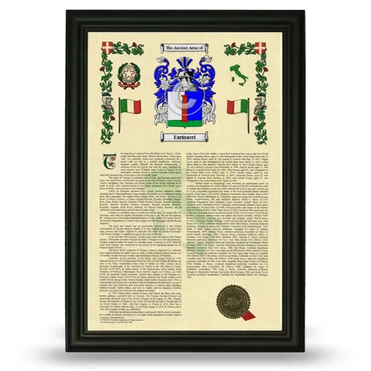 Farinacci Armorial History Framed - Black