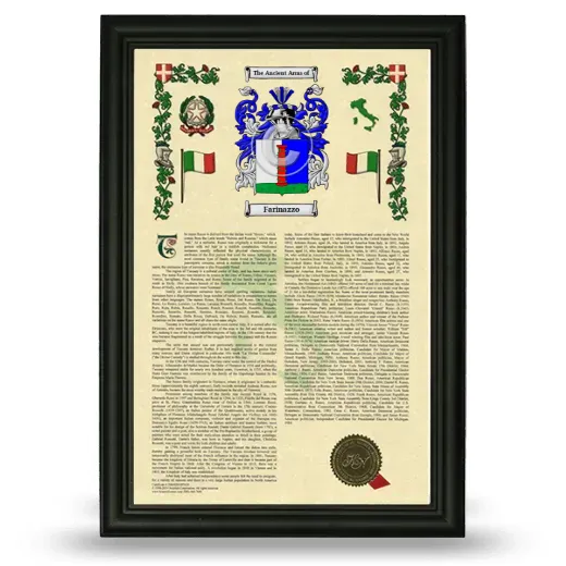 Farinazzo Armorial History Framed - Black