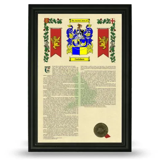 Farinhan Armorial History Framed - Black