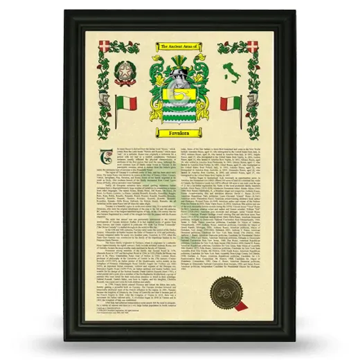 Favalora Armorial History Framed - Black