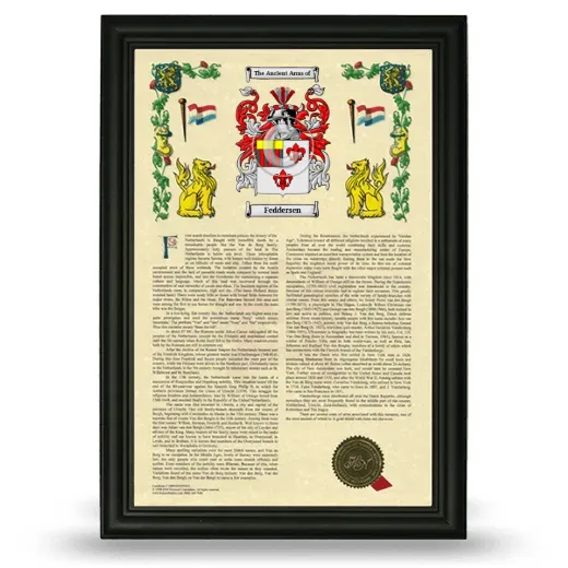 Feddersen Armorial History Framed - Black