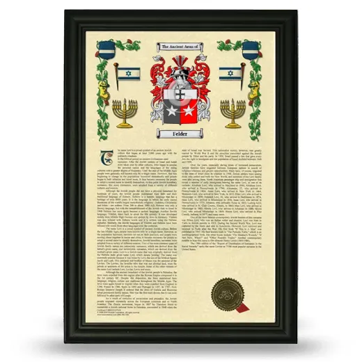 Felder Armorial History Framed - Black