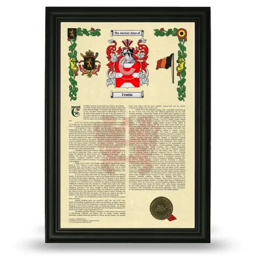 Fentin Armorial History Framed - Black