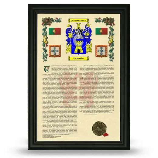 Fernandes Armorial History Framed - Black