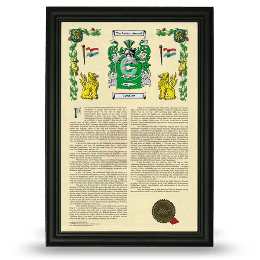 Fessler Armorial History Framed - Black