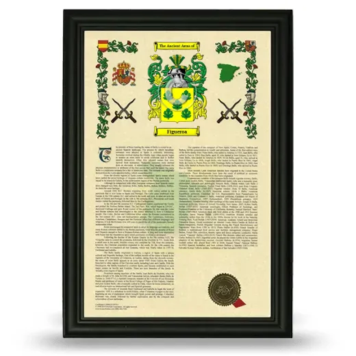 Figueroa Armorial History Framed - Black
