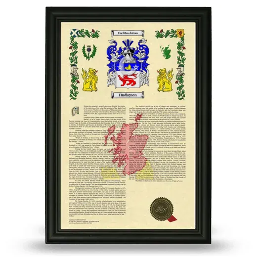 Findlayson Armorial History Framed - Black