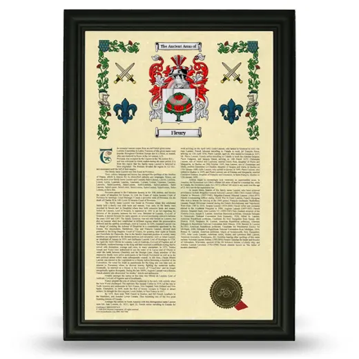 Fleury Armorial History Framed - Black