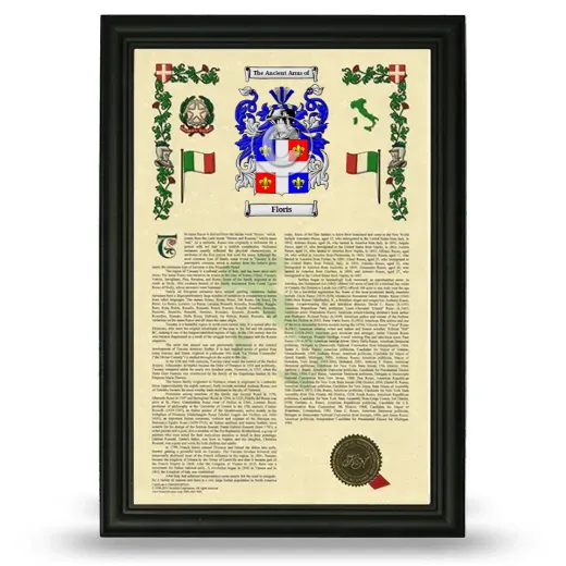 Floris Armorial History Framed - Black