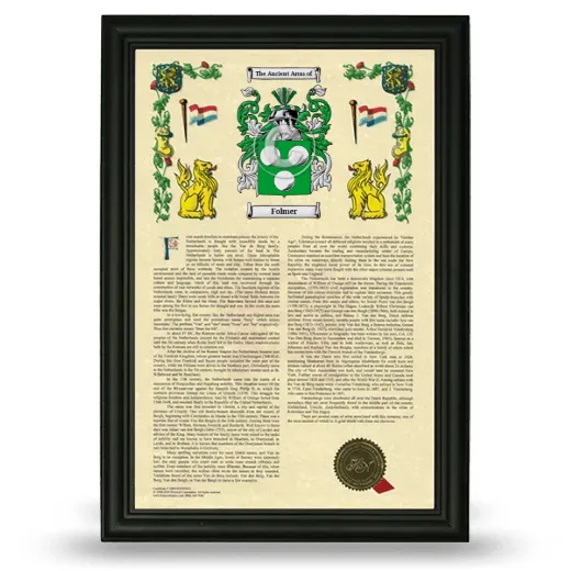 Folmer Armorial History Framed - Black