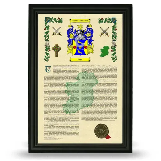 Ford Armorial History Framed - Black