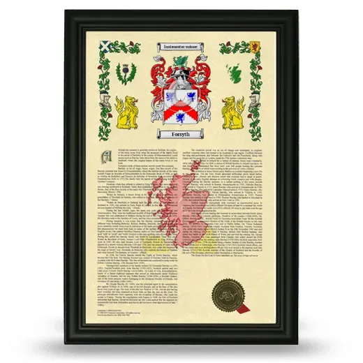 Forsyth Armorial History Framed - Black