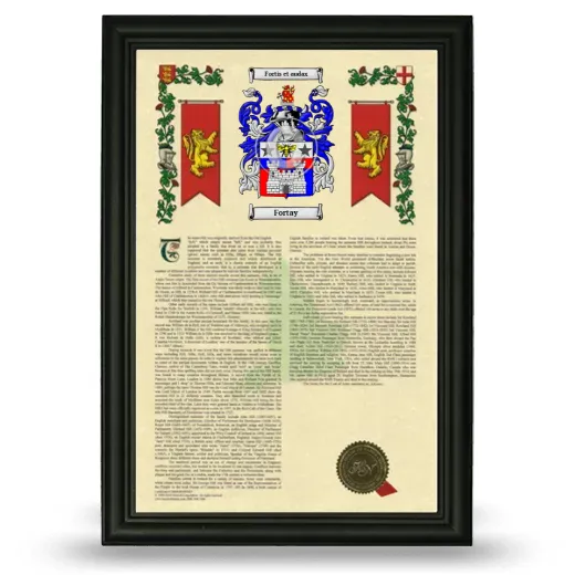 Fortay Armorial History Framed - Black