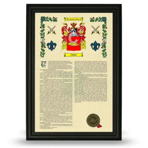 Fosset Armorial History Framed - Black