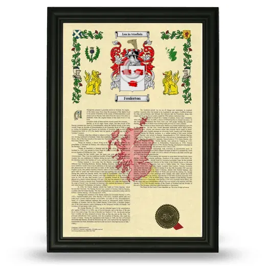 Foulerton Armorial History Framed - Black