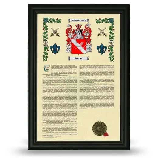 Founds Armorial History Framed - Black