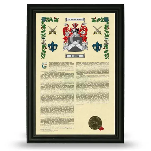 Fourner Armorial History Framed - Black