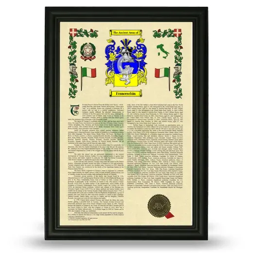 Franceschin Armorial History Framed - Black