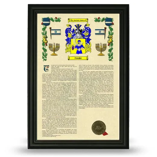 Franke Armorial History Framed - Black