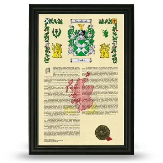 Franke Armorial History Framed - Black