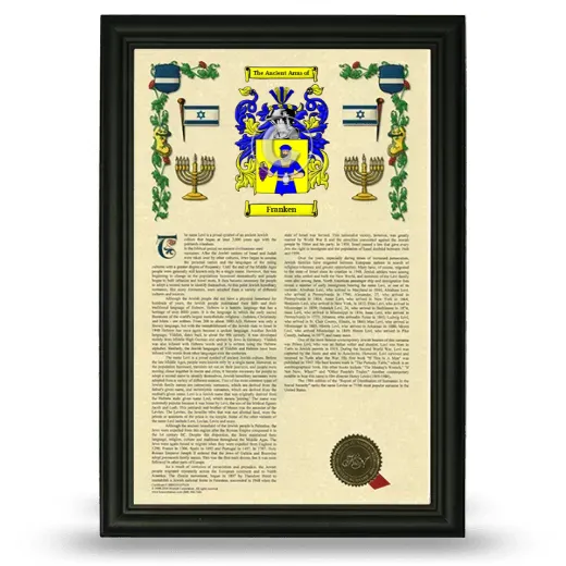 Franken Armorial History Framed - Black