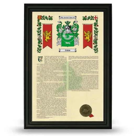 Frieze Armorial History Framed - Black