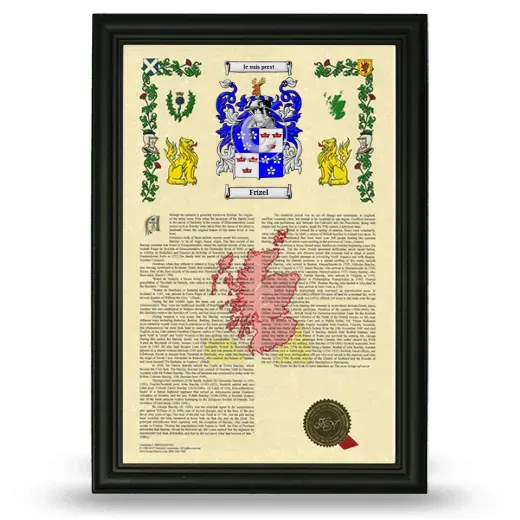 Frizel Armorial History Framed - Black