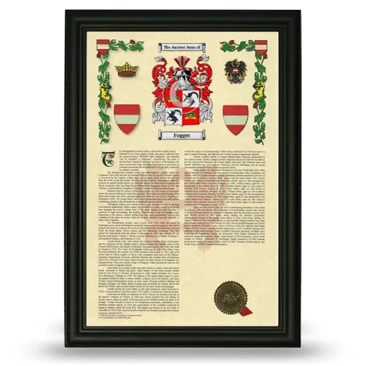 Fugger Armorial History Framed - Black