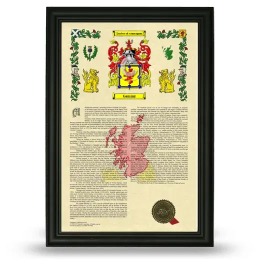 Gammy Armorial History Framed - Black