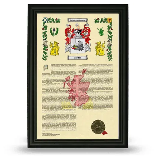 Gardan Armorial History Framed - Black