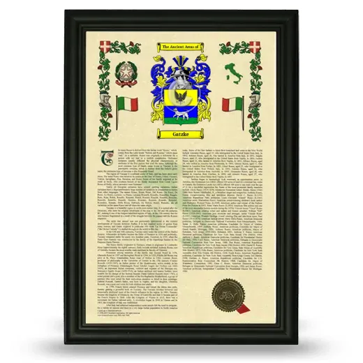 Gatzke Armorial History Framed - Black
