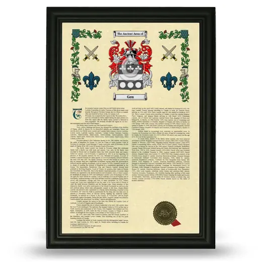 Gau Armorial History Framed - Black