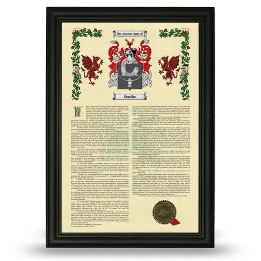 Genthe Armorial History Framed - Black